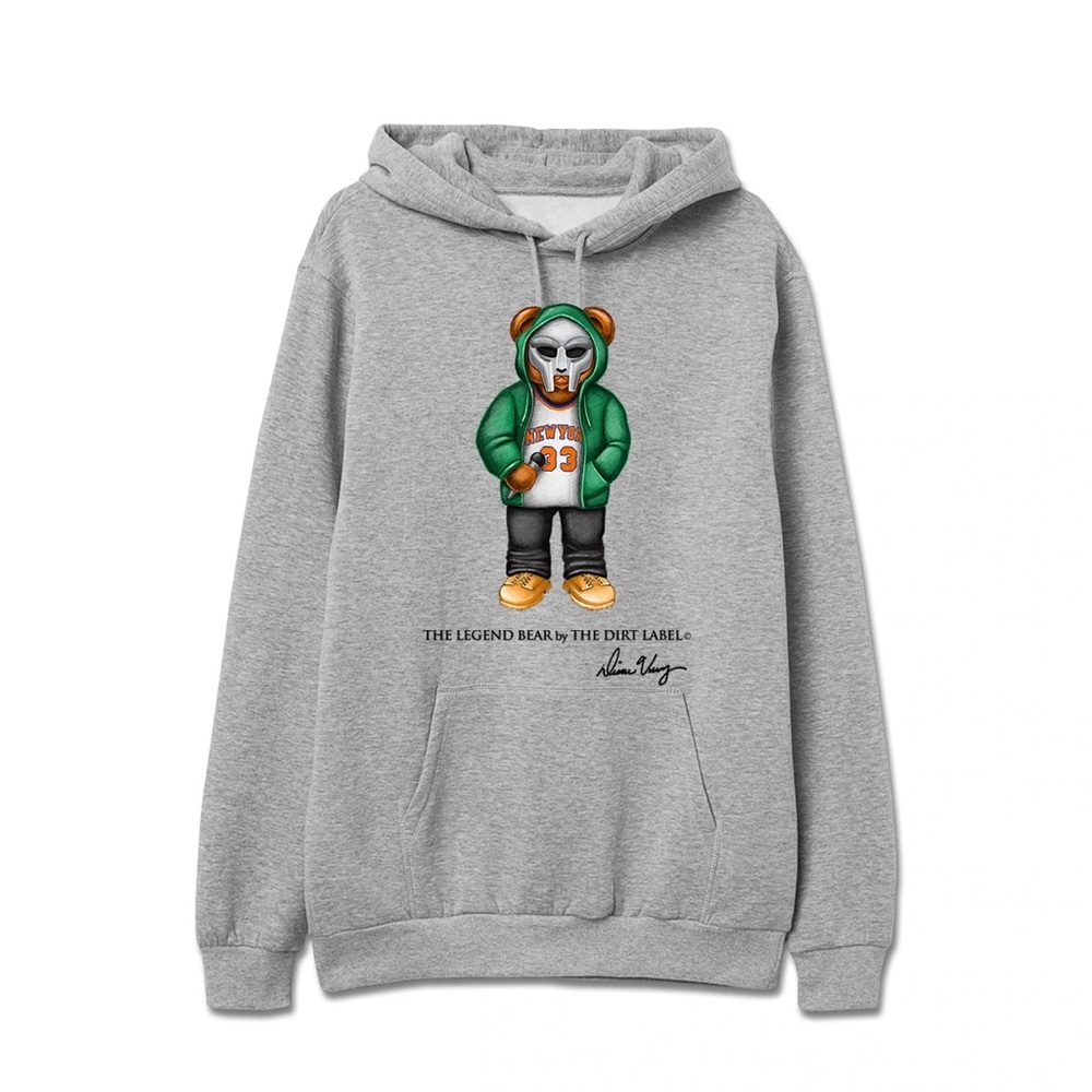 The Dirt Label Legend MF DOOM Bear XXL Grey Hoodie New In Original Packaging TDL